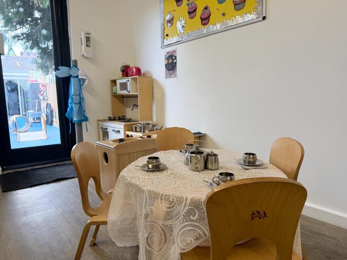 Practical life tea service activity at Unique Child Montessori Higham Hill
