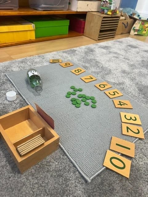 Montessori number sequencing activity at unique child northolt