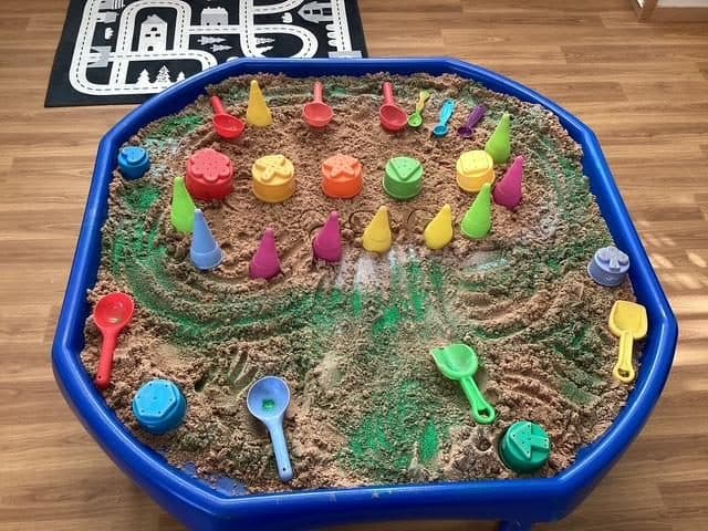 Sensory sand play at unique child montessori northolt